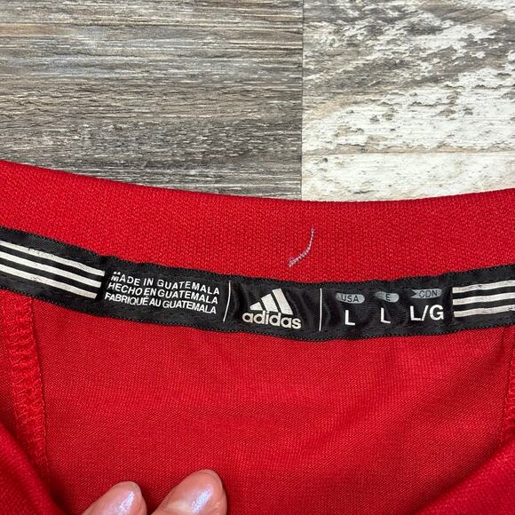 Adidas Kansas University Jayhawks Blue Red Mens L Center Logo Long Sleeve Shirt - Picture 4 of 8